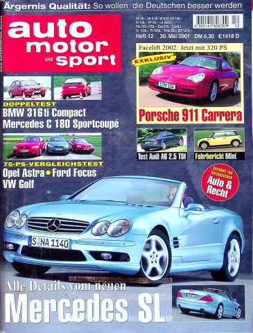 Deckblatt Auto Motor und Sport (12/2001)